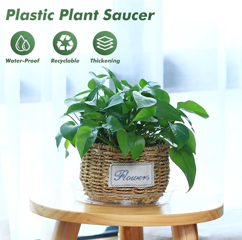 20 Pack 6 Inch Plant Saucers Clear Plastic Plant Saucer Drip Trays Small Plant P - Picture 4 of 7