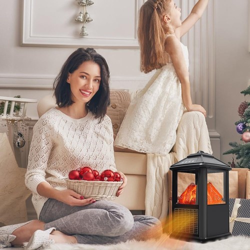 Mini Small Indoor Electric Fireplaces Lanterns Space Heaters Stove 3D Flame F... - Picture 8 of 8