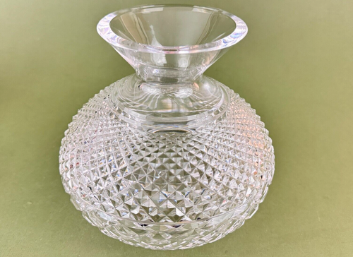 Waterford Signed Alana Cut Crystal Inishmaan Electric Hurricane Lamp 2-piece 14" - Picture 7 of 13