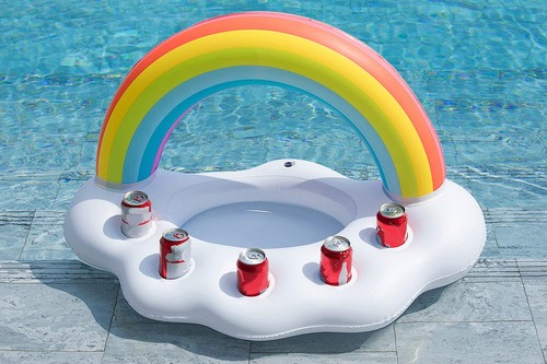 Jasonwell Inflatable Rainbow Cloud Drink Holder Floating Beverage Salad Fruit... - Picture 8 of 8
