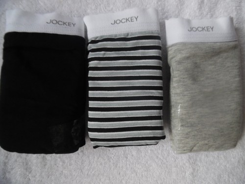 -3 JOCKEY ELANCE WOMEN'S FRENCH CUTS PANTIES COTTON BLACK,GRAY, STRIPE SIZE 10 - Picture 3 of 12