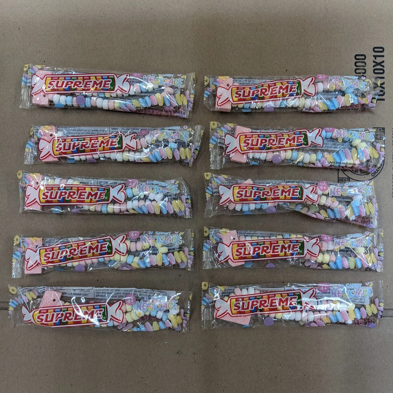 SS22 SUPREME SMARTIES CANDY COLLIER LOT DE 10 **VOUS RECEVEZ 10X SMARTIES* 2022