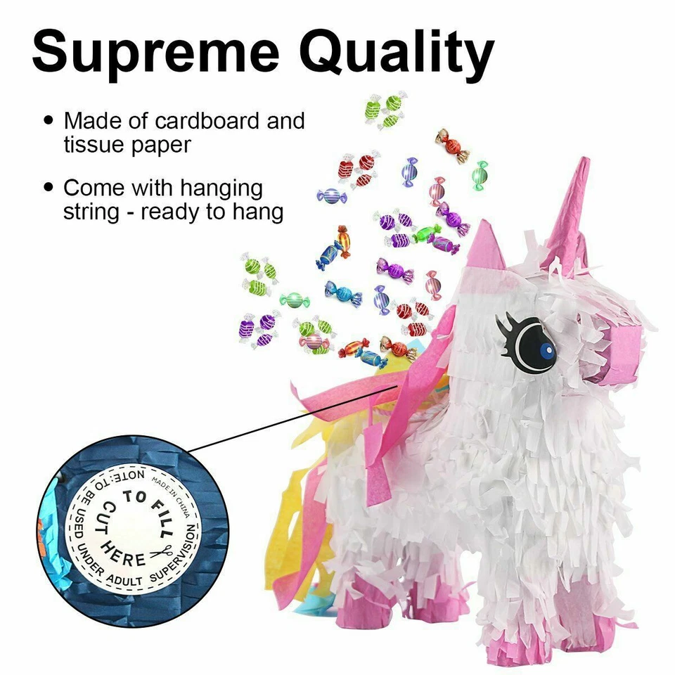 Juego de 3 Piñatas Mexicanas Cinco de Mayo Decoración Mini Unicornio/Burro/Camello Piñatas Foto 4 de 4