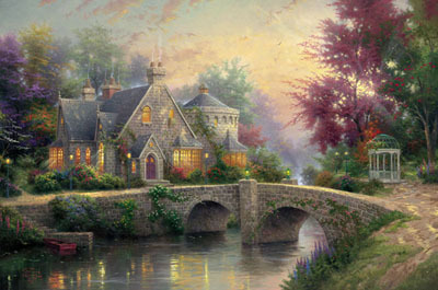 Lamplight Manor by Thomas Kinkade SN Limited Edition 24 X 36 - Picture 1 of 1