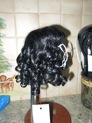 SIZE 7 DARK BROWN SUZANNE ANTIQUE MODERN DOLL WIG SYNTHETIC MOHAIR
