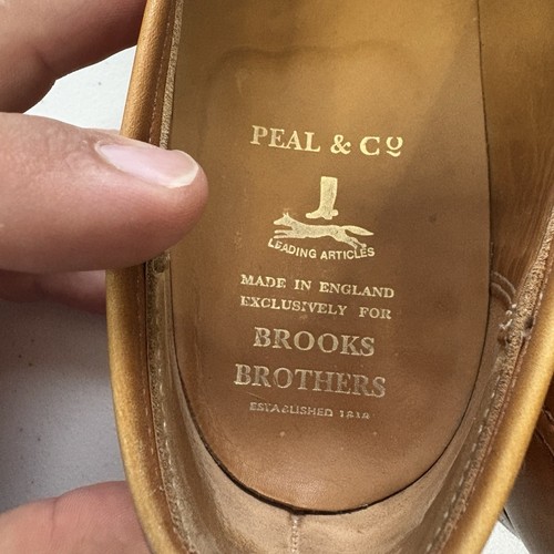 Scarpe da uomo Peal & Co. Brooks Brothers 8 D Inghilterra mocassini nappa kiltie marrone - Foto 10 di 19