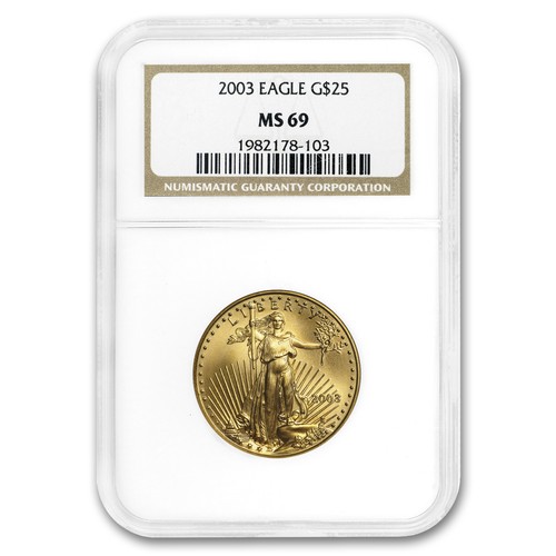 2003 1/2 oz American Gold Eagle MS-69 NGC - Picture 1 of 3
