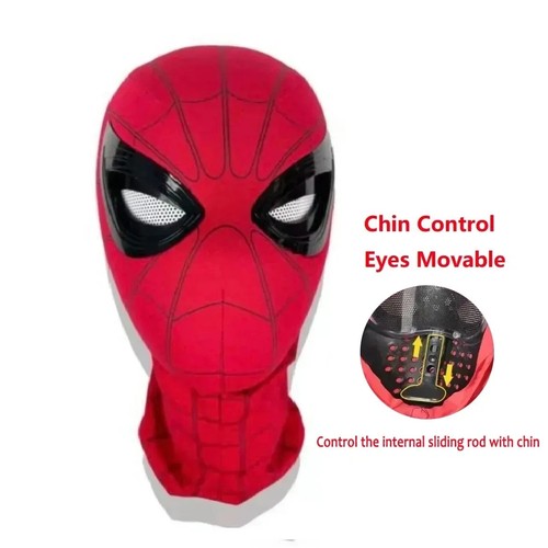 Máscara de Spiderman con ojos móviles parpadeantes casco anillo control remoto juguete con disfraces - Imagen 7 de 9