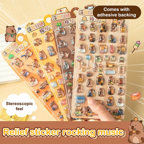 Kapibala 3Dtransparent Jelly Sticker Crystal Decorative Stickers Children's - Zdjęcie 2 z 20