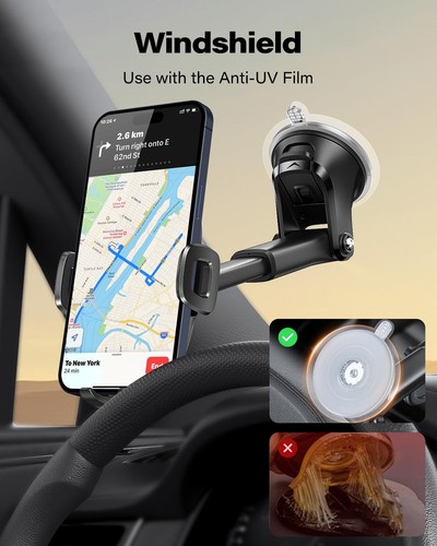Support Téléphone Ventouse - Support Universel avec Rotation 360° pour une Conduite Sûre - Photo 8 sur 10