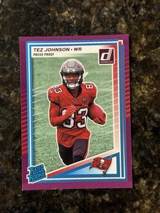 2025 Donruss Tez Johnson Purple Press Proof Rated Rookie (RC) Tampa Bay Bucs
