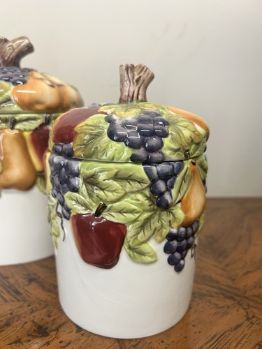 Juego de 3 Botes y Tapa Sonoma Villa - Sello de Goma Decoración del Hogar Tarro de Almacenamiento Galletas - Imagen 4 de 6