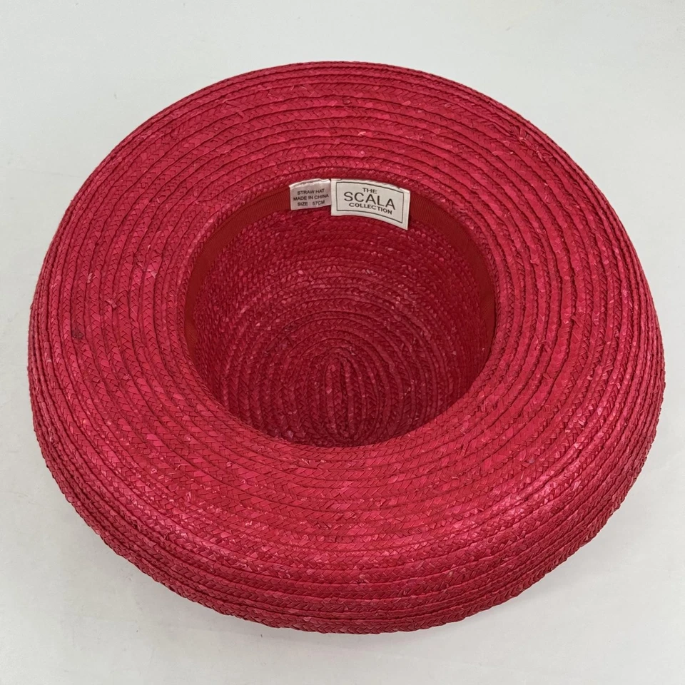 Sombrero de Barco de Paja Colección Scala Rojo Talla 57 CM Mediano Foto 4 de 4