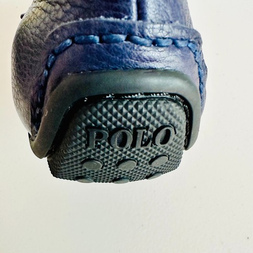 NUEVO POLO RALPH LAUREN RIALI MOCASÍN DE CUERO GRANULADO AZUL MARINO TALLA 8.5D - Imagen 7 de 8