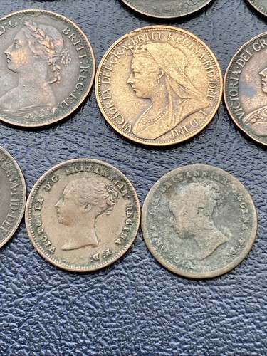 Victoria Farthings & Half Farthings (23) 1843 1844 1860 1875 Coin Job Lot 77 - Bild 7 von 12