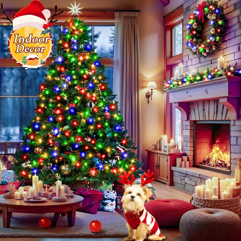 Cadena de luces LED de 403 pies 1000 luces de Navidad para exteriores 8 modos y temporizador luz de hadas Foto 2 de 4