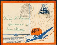BV60480 Netherlands 1937 Dutch Indies special flight airmail cover used