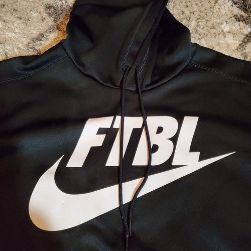 Nike FTBL Pullover Hoodie Sweatshirt Men's Medium Black Dri Fit Long Sleeve  - Picture 4 of 12