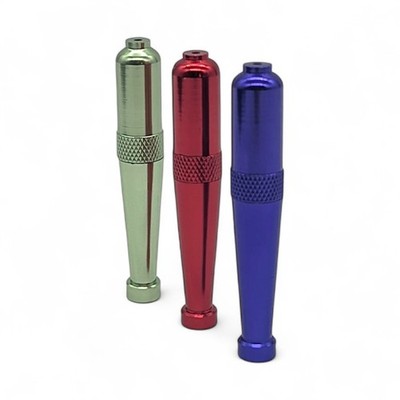 Anodized Metal Zeppelin Tobacco Smoking Pipe Bat One Hitter 3PCS Set