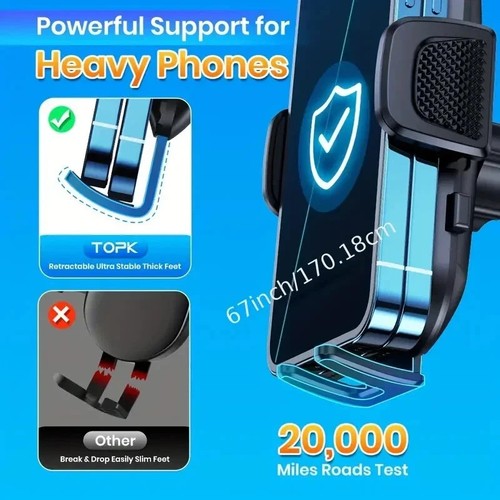 Support Téléphone pour Support Voiture, Amélioré Réglable Horizontalement et Verticalement - Photo 5 sur 8