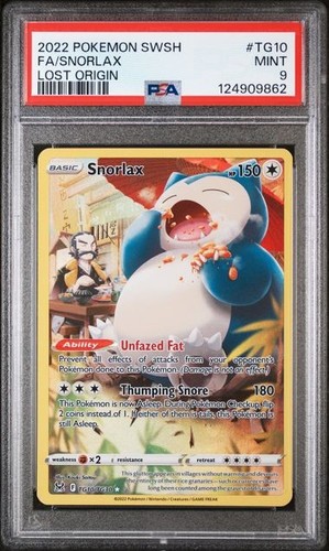 Pokemon Spada e Scudo 2022 Origine Perduta Snorlax Fa #TG10 Origine Perduta PSA 9