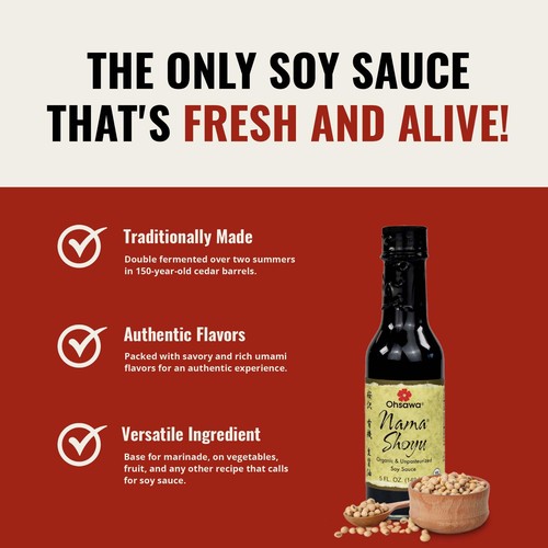Oshawa Organic Nama Shoyu 5 fl oz salsa di soia alternativa per la salute dell'intestino vegan cruda - Foto 4 di 6