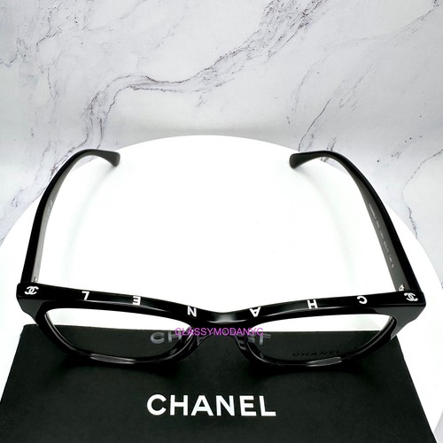 NEW Chanel Eyeglasses Black Square CHANEL Top Frame Logo Rx-able CC 53-17-140mm - Picture 15 of 17