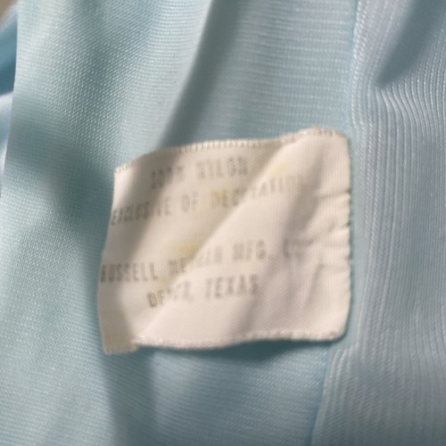 Camicia da notte vintage blu verde TexSheen lingerie e top nylon pizzo orlo pigiama S - Foto 10 di 18