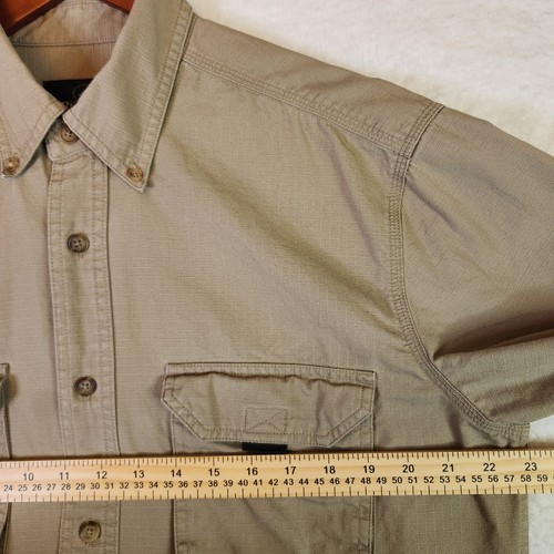 Redhead Safari Shirt Medium Beige Button Down Collar Ripstop Hiking Gorpcore - Picture 8 of 11