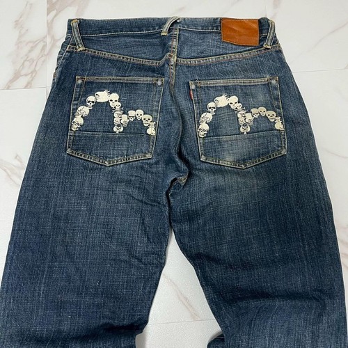 Jeans Evisu Seagull Skull Red Ear Denim W32 34 rari - Foto 2 di 11