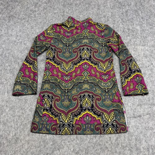 Jude Connally Tunic Dress Womens XS Multicolor Paisley Print Long Sleeve USA - Picture 12 of 17