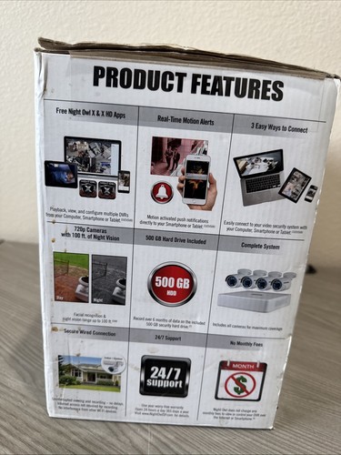 NEW Night Owl 1080P Wired HD Video Security 4 Channel DVR W/ 4 Wired Camera - Picture 2 of 4