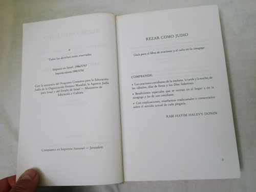 Rezar Como Judio Guia Para El Libro De Oraciones.. Rabi Hayim Halevi Donin RARE - Imagen 10 de 16