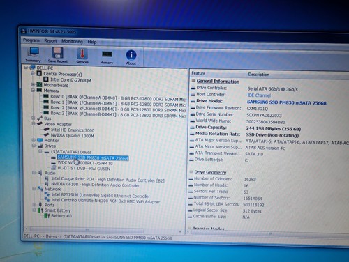 DELL PRECISION M4600/i7-2760QM/32GB RAM/256GB SSD+750GB HD/NVIDIA/FHD/BACKLIT - Picture 17 of 18