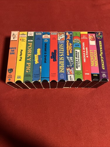 12 Vhs Lot Classic Kids Cartoon Popeye Tweety Heckle Jeckel Porky Pig And More! - Picture 11 of 14