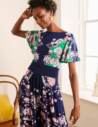 Boden Rosemary Dress Navy Enchanted Garden Floral 8 - Picture 2 of 8