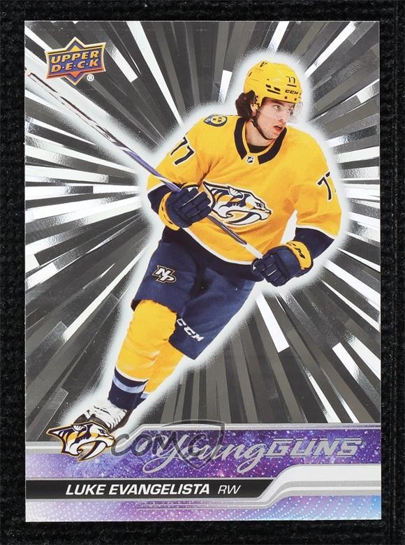 2023 Upper Deck Series 1 Young Guns Outburst Silver Luke Evangelista Rookie RC