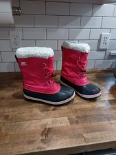 Sorel Yoot Pac Nylon Waterproof Boot Size 5 Youth/Women's Pink Worn Once