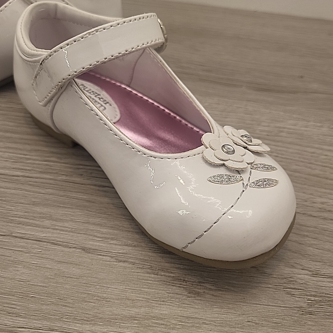 Buster Brown Maddie White Mary Jane Toddler Size 7 Rhinestone 