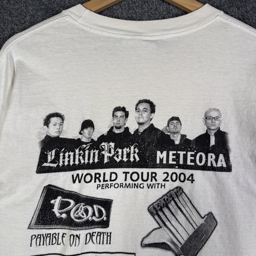 Vintage Linkin Park Shirt Mens Large 2004 Long Sleeve Meteora Rap Tee Y2K Band - Picture 7 of 7