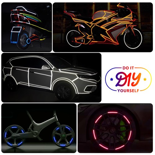 Reflective Tape for Bikes Reflective Strip Stickers Waterproof Fade-Resistant - Picture 2 of 19