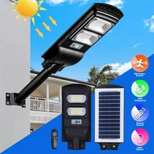 LED Dusk to Dawn Solar Street Light Motion Sensor Outdoor Security Garden Road