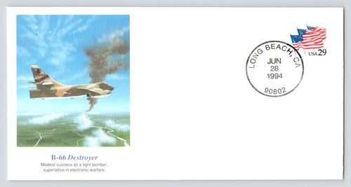 B-66 Destroyer FDC Cachet Fellows Ferguson Art Fleetwood c1994 Long Beach, CA - Picture 1 of 5