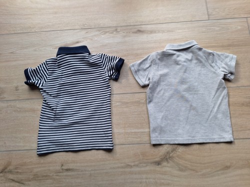 2 H&M Polo Shirts Gr. 92 ~ Jungen Sommer Shirts blau-weiß + grau Baby ~ wie neu - Bild 7 von 7