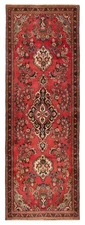 Vintage Hand-knotted Runner Rug 3'4" x 9'8" Traditional Oriental Wool Carpet