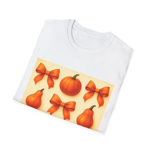 Autumn Harvest T-Shirt mit Kürbissen und Schleifen, Herbstmode Tee, saisonal […] - Bild 5 von 9
