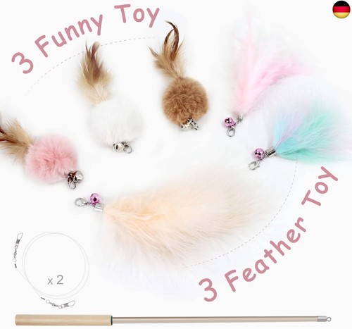 SONGWAY Interaktives Katzenspielzeug Feder - Katzenspielzeug Set, Einziehbare - Bild 2 von 6