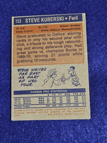1972-73 Topps #153 Steve Kuberski - Picture 2 of 2