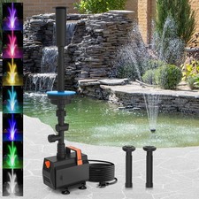 AquaMiracle Pond Fountain Pump with Automatic Colorful LED for Outdoor Ponds ...