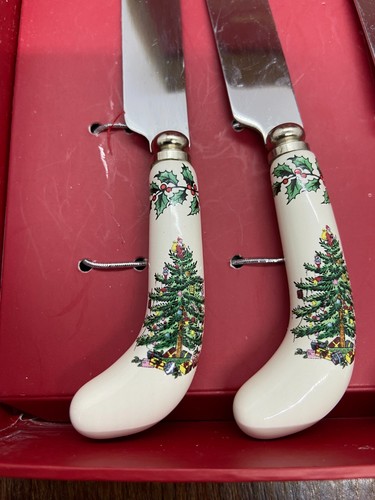 Cuchillo de queso Spode árbol de Navidad y 5 esparcidores - Caja original - - Imagen 3 de 13